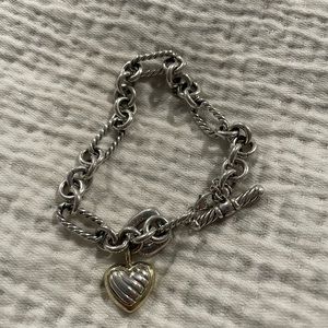 David Yurman Heart Charm Link Bracelet